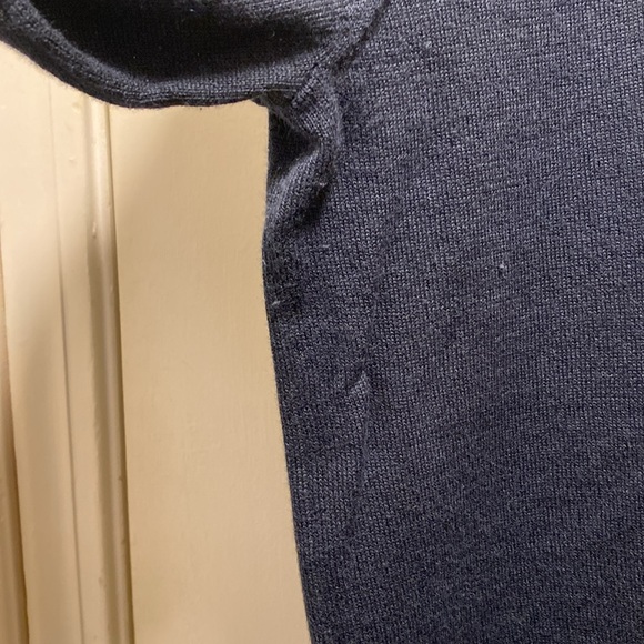 Tory Burch Sport Performance Cashmere Ruffle Half-Zip Sweater - Navy XL * read - Picture 7 of 15